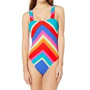 NEW! TRINA TURK Chevron Striped Color One Piece 6